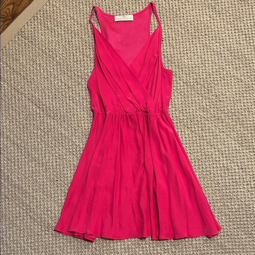 Amanda Uprichard Vibrant Pink Backless Dress